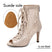 Beige-Wildledersohle-9-mm-Absatz / US 4,5/EU 34 - Tanzschuhe für Damen – Latino-Milchschuhe mit Spitzenstickerei für Latin Jazz, Salsa und Bachata