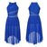 Azul real / XS - Vestido de baile latino - Vestido de ballet sin mangas con pedrería para niñas, ideal para patinaje y gimnasia.