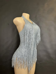 stage ready bodysuit fringe suit
