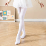 Ballet Dance Tights Girls Footed Soft Comfortable High Elasticity Fade-resistant Tights - DancerInn White Tights / XL - 33348379508919 - 33348379508919