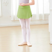 Pull On Ballet Skirt - Ballerina Wrap Skirt for Girls Toddler with Lightweight Chiffon Mesh Elastic Waist for Dance Gymnastics - DancerInn Green / L