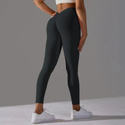 Women High Waist Butt Lifting V Butt Push Up Shaping Toning Sculpting Slimming Yoga Gym Fitness Center Exercise Leggings - DancerInn