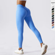 Women High Waist Butt Lifting V Butt Push Up Shaping Toning Sculpting Slimming Yoga Gym Fitness Center Exercise Leggings - DancerInn