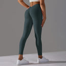 Leggings de sport taille haute pour le lifting des fesses, la mise en forme et le fitness, le yoga - Forêt verte / L