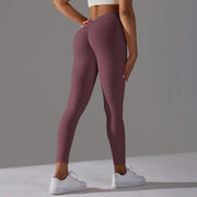 Women High Waist Butt Lifting V Butt Push Up Shaping Toning Sculpting Slimming Yoga Gym Fitness Center Exercise Leggings - DancerInn