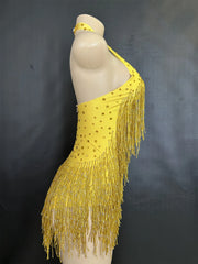 latin stage costume rhinestone bodysuit
