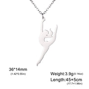 Gymnastic Jewelry & Ballet Jewelry for Ballerina Dancer Gymnast Gold Necklace Rhythmic Stainless Steel  Sport Jewelry - DancerInn K-steel