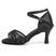 Black-Suede Sole-7.5m Heel / US 4.5/EU 34 - Salsa Dance Shoes for Women - Satin Mid High Heel Dance Shoes Latin Suede Sole for Jazz Bachata