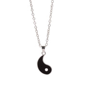 enamel round yin yang necklace pendant