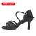 Black-Suede Sole-7.5cm Heel / US 4.5/EU 34 - Ballroom Dance Shoes Women - Satin Mid High Heel Suede Sole Dancing Sneaker for Latin Bachata Jazz