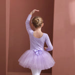 Long Sleeve Ballet Leotard with Skirt for Girls Toddler Kids Gymnastics Tutu Dress - 32863659294903 - 32863659294903