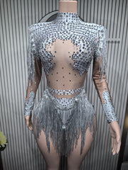 crystal bodysuit sequin leotard