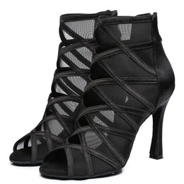 mesh satin comfortable dance shoes for women