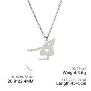 Gymnastic Jewelry & Ballet Jewelry for Ballerina Dancer Gymnast Gold Necklace Rhythmic Stainless Steel  Sport Jewelry - DancerInn G-steel