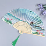 retro bamboo hand folding fan - 36184838111415 - 36184838111415
