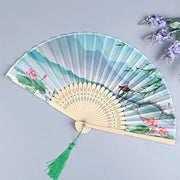 retro bamboo hand folding fan