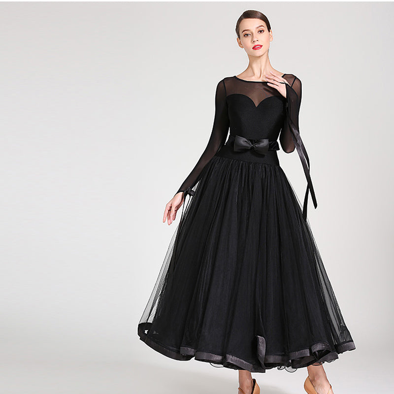 See Through Corset Prom Dress, Black Fluffy Prom Dresses | DancerInn