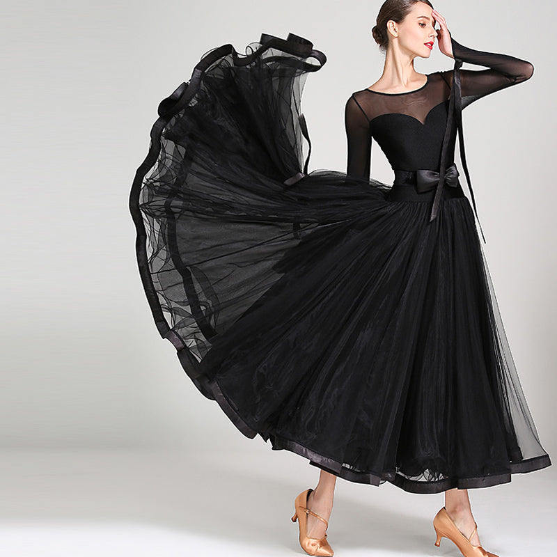 See Through Corset Prom Dress, Black Fluffy Prom Dresses | DancerInn