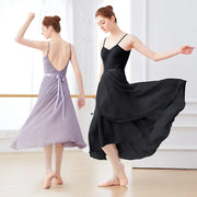 Long Skirt Ballet - Elegant Chiffon Ribbon Adjustable Dance Wrap Skirts for Women