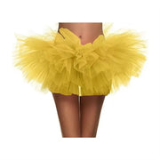 Ballet Tutu Skirt Women - Layered Tulle Fluffy Mini Ballet Skirt with Elastic Waist for Practice - DancerInn Yellow / One size