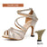 Hellgoldene Wildledersohle, 6 cm Absatz / US 4,5/EU 34 - Lateinamerikanische Tanzsportschuhe – Jazz-, Bachata- und Salsa-Schuhe mit Strass-Wildledersohle für Damen