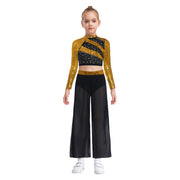 2 piece dance sets for girls blue