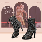 mesh salsa dance shoes high heels