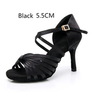 Latin Dancing Shoes for Women - Soft Suede Sole PU Upper Dance Heels for Ballroom Tango Salsa Bachata