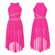 single layer mesh ballet folklorico dress
