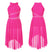 Rosa caliente / XS - Vestido de baile latino - Vestido de ballet sin mangas con pedrería para niñas, ideal para patinaje y gimnasia.