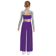 sequin girls dance crop top outfit