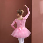 Long Sleeve Ballet Leotard with Skirt for Girls Toddler Kids Gymnastics Tutu Dress - 32863659229367 - 32863659229367