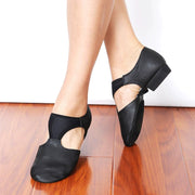 Leather Dance Shoes - Ballet Sneakers Womens with Pigskin Upper 3D Pleated Ultra-Light EVA Sole for Jazz Girls DancerInn