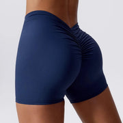 High Waist V-Back Scrunch Butt Yoga Shorts for Women Gym Cycling Fitness Activewear Tights - DancerInn