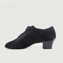 Ballroom Dancing Shoes Men – Latin Dance Shoes for Men Black Lace-Up Salsa Tango Samba Practice Shoes with Split-Sole and Closed Toe - Black / 10
