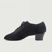 Ballroom Dancing Shoes Men – Latin Dance Shoes for Men Black Lace-Up Salsa Tango Samba Practice Shoes with Split-Sole and Closed Toe - DancerInn Black-10