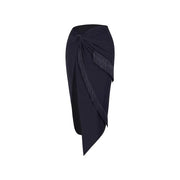 Women's Split Fringe Latin Dance Skirt with Handcrafted Round Waist Ring and 3D Mermaid Cut - DancerInn