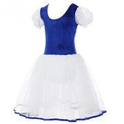 Girls Ballet Dress - Romantic Pink Professional Ballet Tutu Dress with TullePuff Sleeves for Kids Gymnastics Ballerina Dance - DancerInn