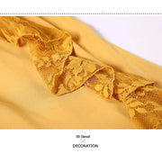 Women Hidden Zipper Flower Pattern Long Sleeves Ballroom Standard Waltz Dress Tango Costume Lace Dressing Gown - DancerInn