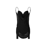 Women's V-Neck Fringe Latin Dance Dress with Ruched Waist Built-In Bra and Panties - DancerInn