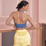 Dance Bra Tops – Stretchy Halter Neck Crop Top with Pad, Open Back for Latin, Samba, Cha-Cha, Rumba - DancerInn  - 33583075786935 - 33583075786935