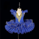 Abito tutù per bambina - Abito da ballo in tulle con spalline sottili per bambine - Blu / xs