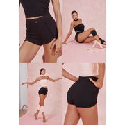High-Waisted Slimming Latin Dance Shorts for Women with Tummy Control and Hip Pads - DancerInn