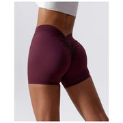 High Waist V-Back Scrunch Butt Yoga Shorts for Women Gym Cycling Fitness Activewear Tights - DancerInn