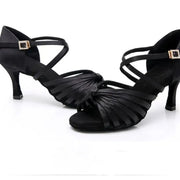 Latin Dancing Shoes for Women - Soft Suede Sole PU Upper Dance Heels for Ballroom Tango Salsa Bachata