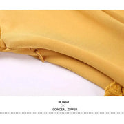 Women Hidden Zipper Flower Pattern Long Sleeves Ballroom Standard Waltz Dress Tango Costume Lace Dressing Gown - DancerInn