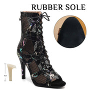 Leopard Print High Heel Sandals - Women's Dance Heels Shoes for Latin Jazz Tango Salsa Pole Dance DancerInn