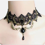 teardrop beaded gothic necklace