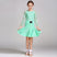 Green / S - Latin Ballroom Dance Dresses for Girls with Lace Long Sleeves, Simple Neckline, and Invisible Zipper