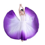 Long Flowy Dance Skirts - Gradient Chiffon Long Ballet Skirt with Big Hem & Double Layer - DancerInn purple / L / 720° 36.69 - 34752268009655 - 34752268009655